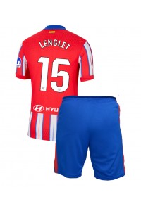 Atletico Madrid Clement Lenglet #15 Jalkapallovaatteet Lasten Kotipeliasu 2024-25 Lyhythihainen (+ Lyhyet housut)